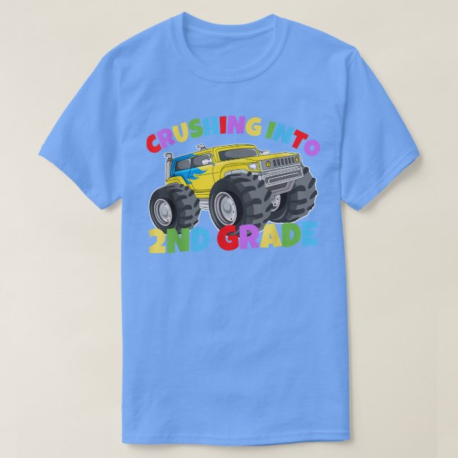 Camiseta Aplastando en el camión monstruo de segundo grado  (Diseño del anverso)