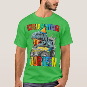 Camiseta Aplastante Camión Monstruo de Cumpleaños Dinosauri
