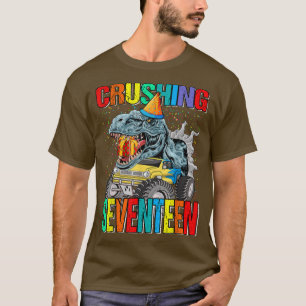 Camiseta Aplastante De 17 Años Monstruo Camión Dinosaurio