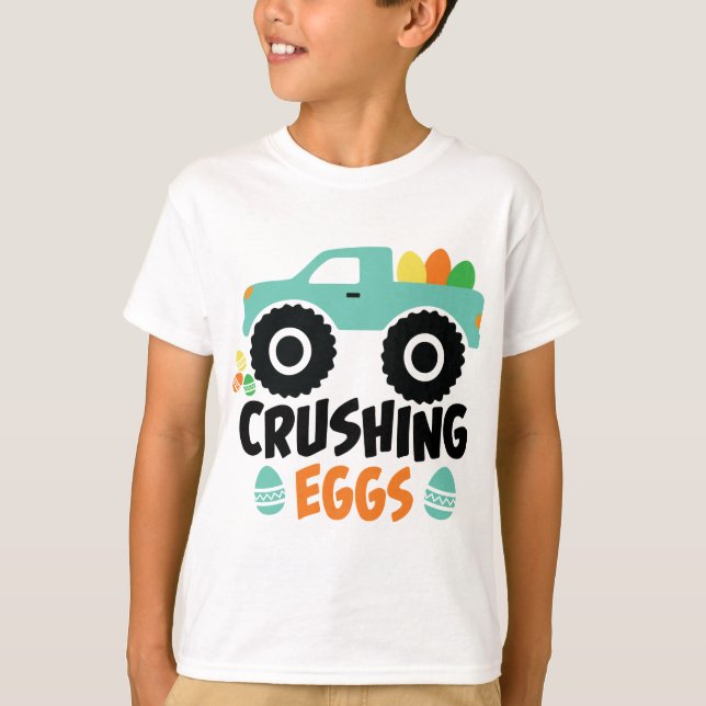 Camiseta Aplastante Huevos Guay Camión moderno de Pascua (Anverso)