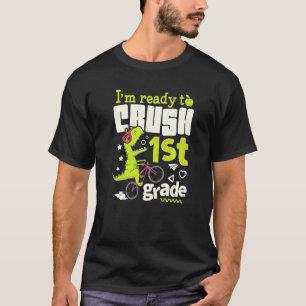 Camiseta Aplastar a jóvenes de 1er grado con dinosaurio al