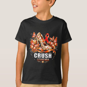 Camiseta Aplastar leucemia cáncer tacones altos mariposa fl