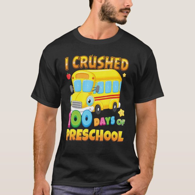 Camiseta Aplasté 100 Días De Autobús Escolar 100º D (Anverso)