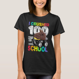 Camiseta Aplasté 100 días de dinosaurio monstruo camión esc