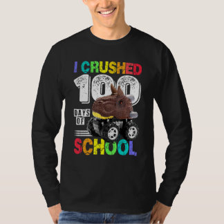 Camiseta Aplasté 100 Días de Dinosaurio Monstruo Camión Esc