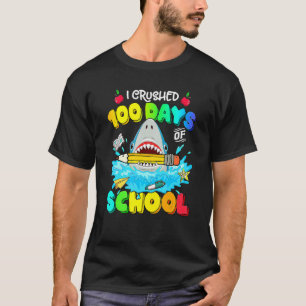 Camiseta Aplasté 100 días de escuela 100 días por el tiburó