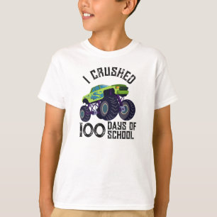 Camiseta Aplasté 100 días de escuela con un camión monstruo