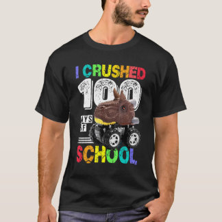 Camiseta Aplasté 100 Días de Escuela Dinosaurio Monstruo Ca