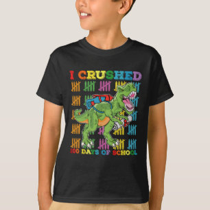 Camiseta Aplasté 100 Días De Escuela T Rex Dinosaurio