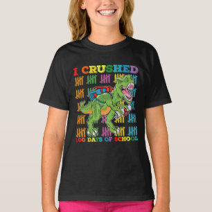 Camiseta Aplasté 100 Días De Escuela T Rex Dinosaurio