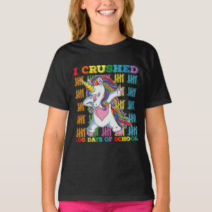 Camiseta Aplasté 100 Días De Escuela Unicornio