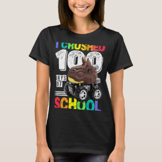 Camiseta Aplasté 100 días de monstruo de dinosaurio escolar