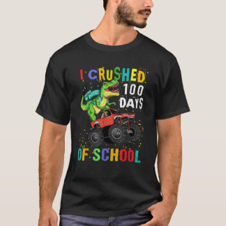 Camiseta Aplasté 100 días de monstruo de dinosaurio escolar