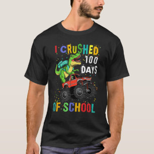 Camiseta Aplasté 100 días de monstruo de dinosaurio escolar