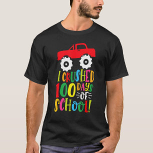 Camiseta Aplasté 100 Días De Monstruo De Niños Escolares Tr