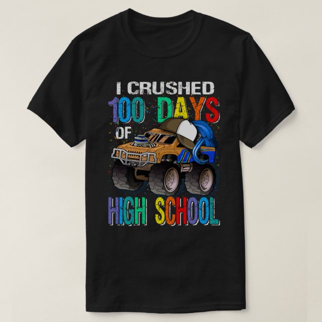 Camiseta Aplasté 100 Días De Monstruo De Secundaria (Diseño del anverso)