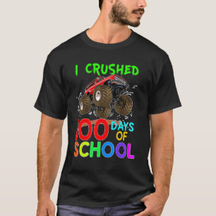 Camiseta Aplasté 100 Días De Monstruo Escolar Camiones Niño