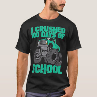 Camiseta Aplasté 100 Días De Monstruo Escolar Camiones Niño