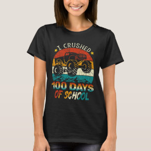 Camiseta Aplasté 100 Días De Monstruo Escolar Camiones Niño