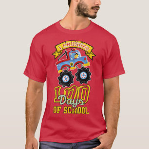 Camiseta Aplasté 100 días de monstruo escolar, gracioso Q