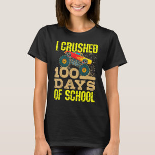Camiseta Aplasté 100 Días De Monstruo Escolar Para Niños