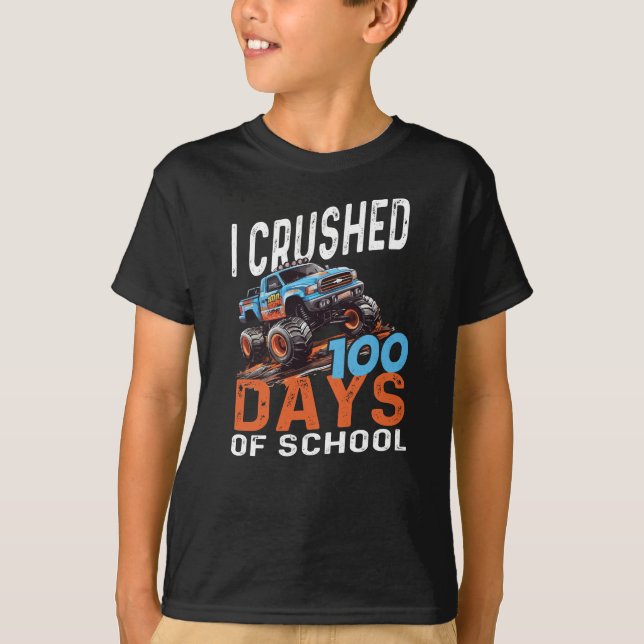 Camiseta Aplasté 100 Días De Niños Escolares (Anverso)