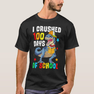 Camiseta Aplasté 100 Días Felices De Dinosaurio Escolar En