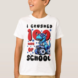 Camiseta Aplasté a 100 días de clases de niños con camiones