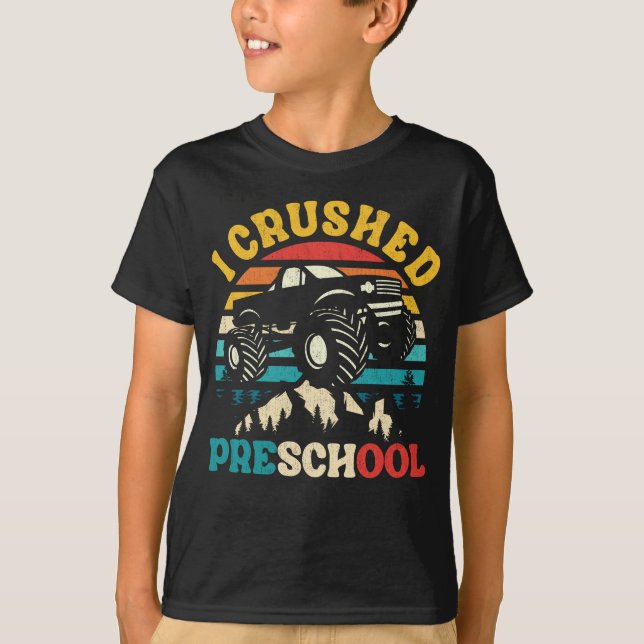 Camiseta Aplasté el tapón de graduación de un camión de mon (Anverso)