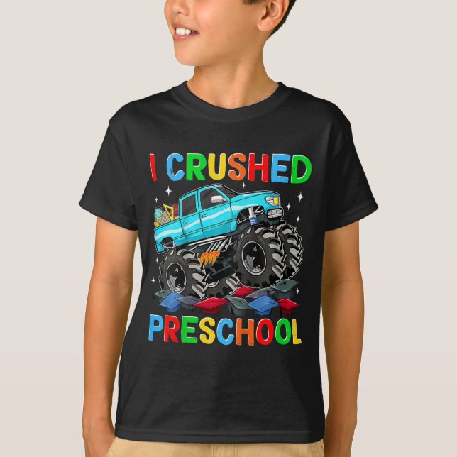 Camiseta Aplasté La Escuela Preescolar El Día Pasado, Monst (Anverso)