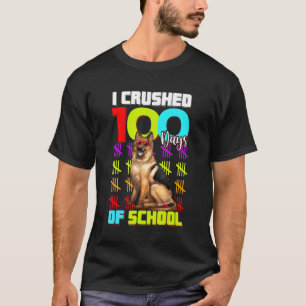 Camiseta Aplasté Pastor Alemán De Niños Del Día 100 De Escu