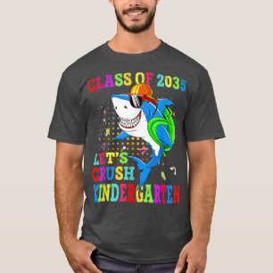 Camiseta Aplastemos al tiburón de jardín infantil de vuelta