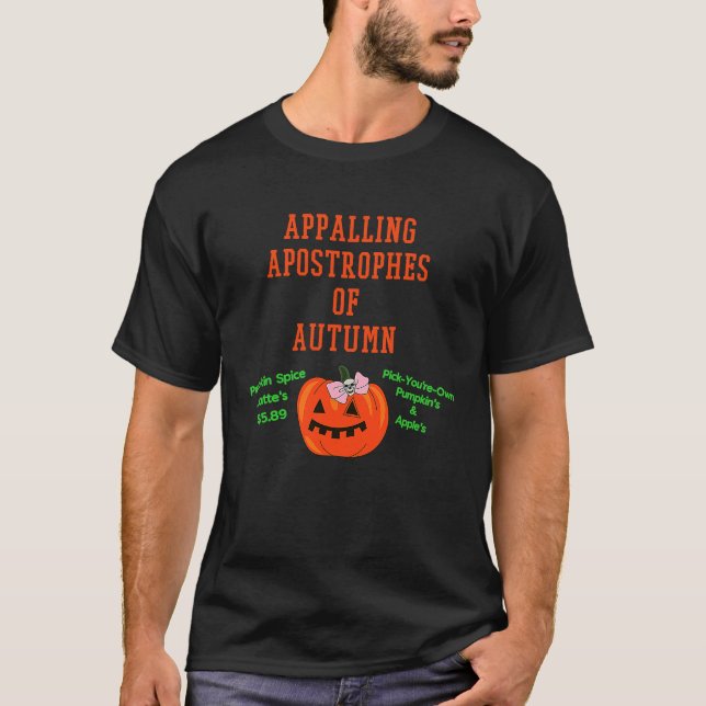 Camiseta Aplausos atroces del otoño: calabaza naranja linda (Anverso)