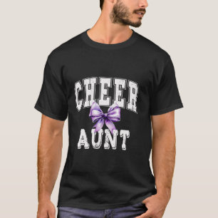 Camiseta Aplausos AUNT Coquette Purple Bow Cheerader