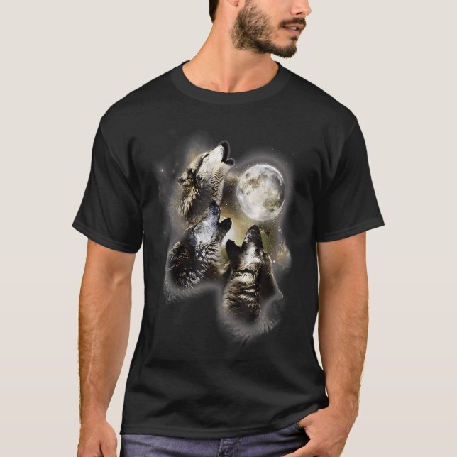 Camiseta Aplausos En La Luna Lobos Lobo Animal (Anverso)