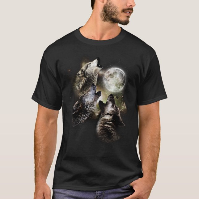 Camiseta Aplausos En La Luna Lobos Lobo Animal (Anverso)