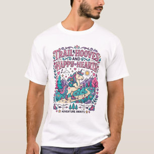 Camiseta Aplicación Colorida de Cascos y Corazones Felices