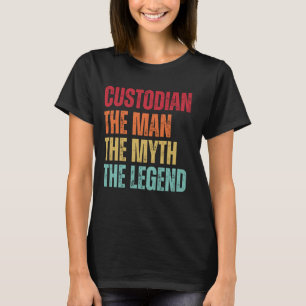 Camiseta Aplicación Custodiosa De Arte Para Hombres Janitor