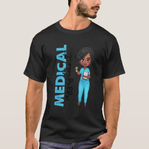 Camiseta Aplicación de Enfermera Asistente Médica Afroameri