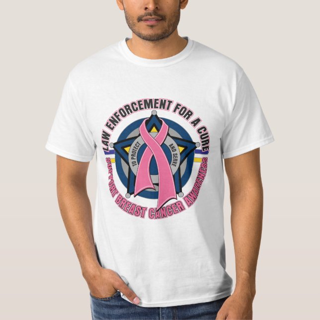 Camiseta Aplicación de ley para un cáncer de pecho de la (Anverso)
