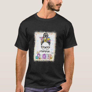Camiseta Aplicación familiar Momma Bunny Messy Bun Easter D