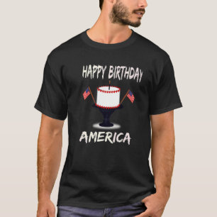 Camiseta Aplicación Happy Birday America Birday Cake App