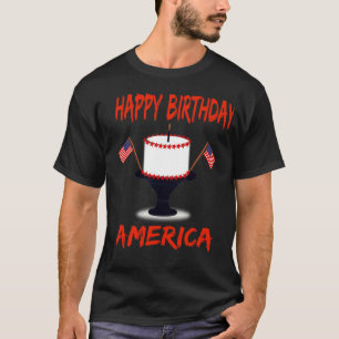 Camiseta Aplicación Happy Birday America Birday Cake App