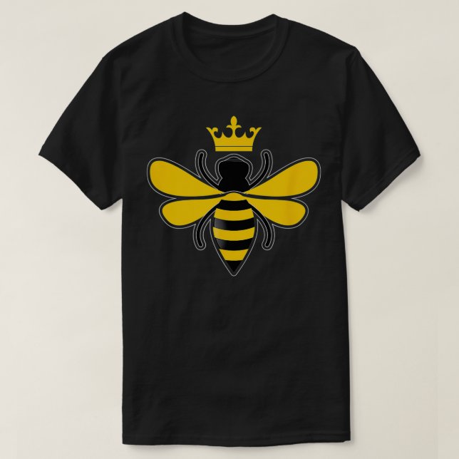 Camiseta Aplicación Queen Bee Crown Cute Hive Beekeeper (Diseño del anverso)