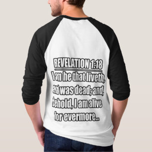 Camiseta Apocalipsis 1:18 KJV. Versículo de la Biblia