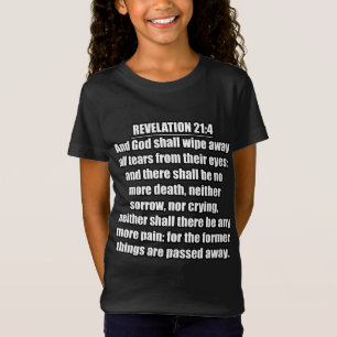 Camiseta Apocalipsis 21:4 Versículo de la Biblia RVR