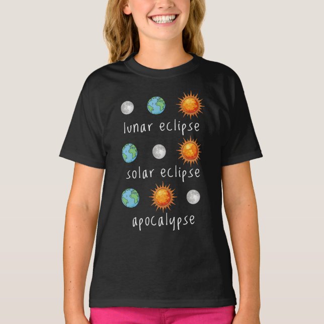 Camiseta Apocalipsis divertido eclipse lunar solar (Anverso)