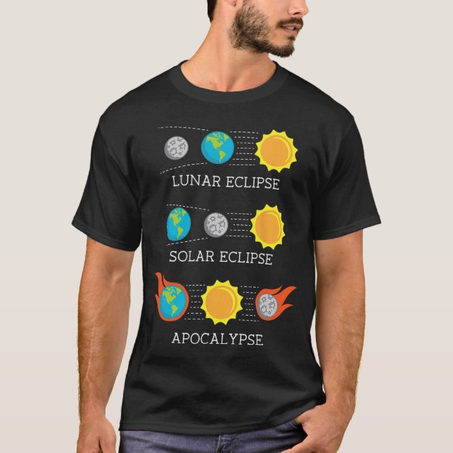 Camiseta Apocalipsis Espacio del eclipse solar lunar (Anverso)