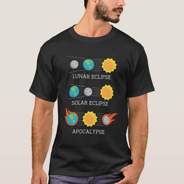 Camiseta Apocalipsis Espacio del eclipse solar lunar (Anverso)
