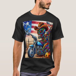 Camiseta Apocalyptic Rider on a Harley in the American Dese
